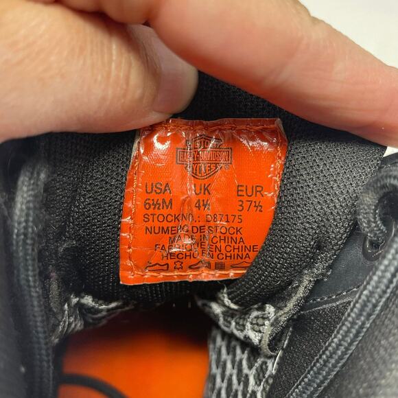 Harley Davidson Vardon Sneaker Womens 6.5 Black Hi-Top Riding Shoe D87175 - Picture 8 of 9